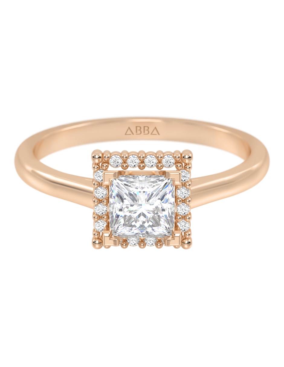 Anillo de compromiso de oro 14 k zirconia 1