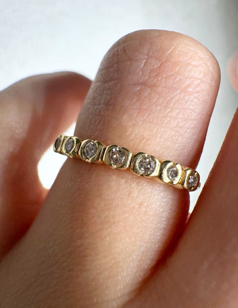 Anillo multi gemas de redondo idc junio 2026 14 k de oro amarillo diamante brillante