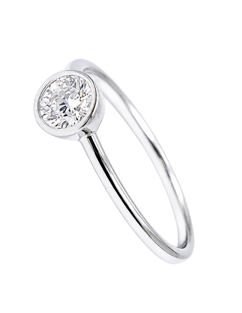 Anillo con gema circular crixus joyeria p 925 de plata zirconia brillante