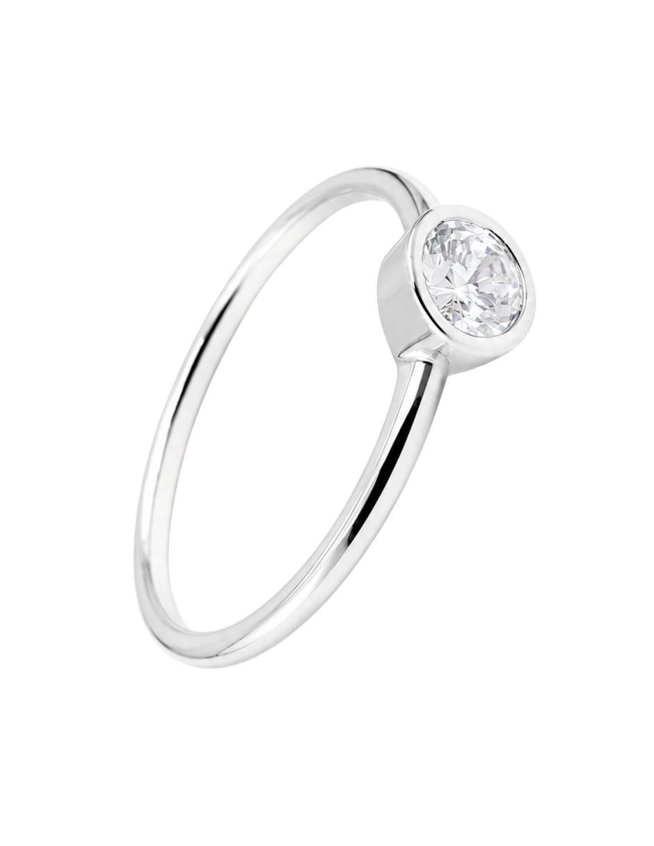 Anillo con gema circular crixus joyeria p 925 de plata zirconia brillante