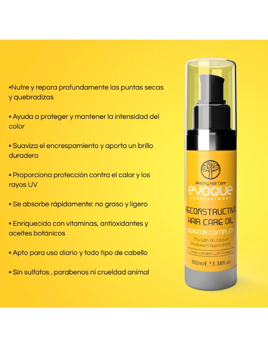Aceite para cabello teñido Evoque 100 ml