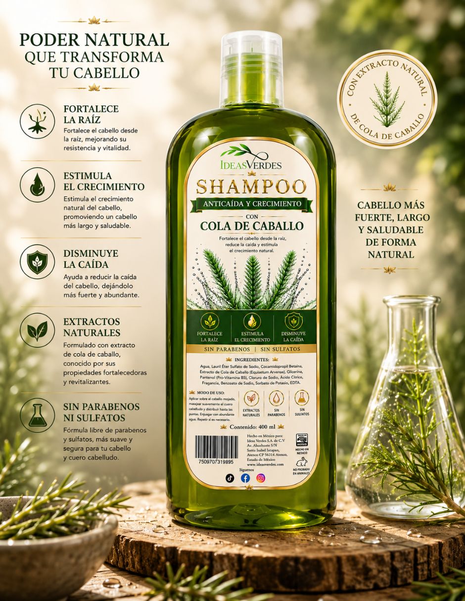 Shampoo anticaída para todo tipo de cabello Shampoo cola de caballo 2