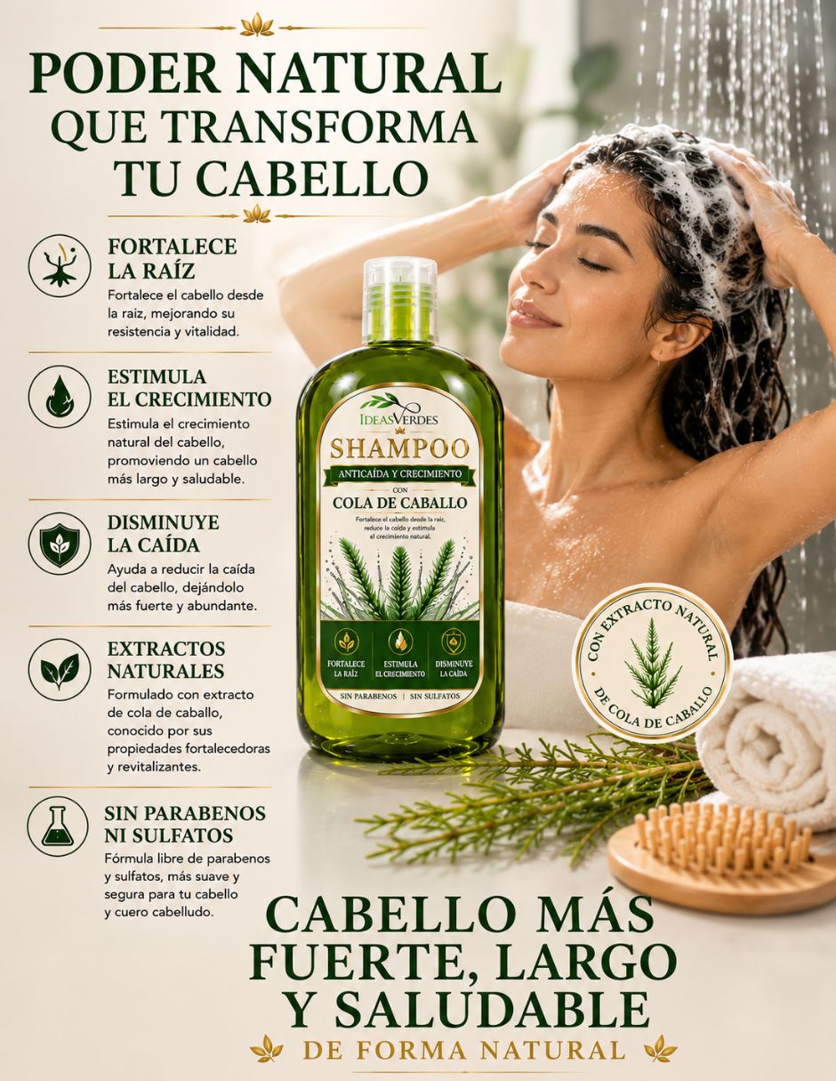 Shampoo anticaída para todo tipo de cabello Shampoo cola de caballo 5