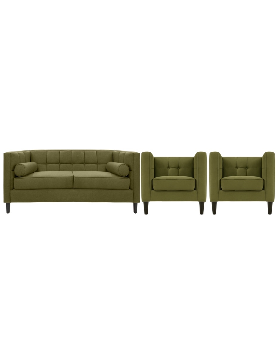Sala 3 piezas madison sochic de madera 7