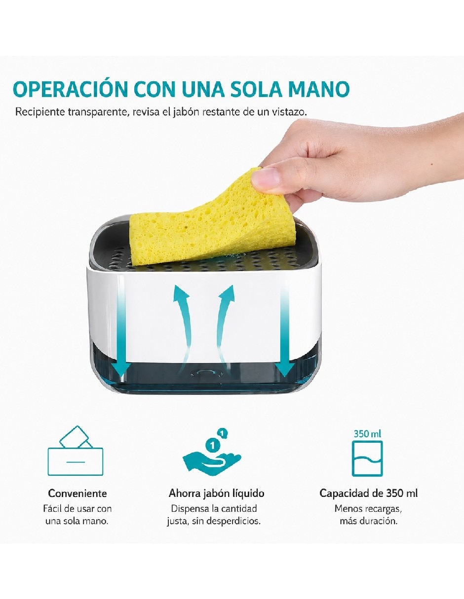 Dosificador jabón con portaesponjas Genérica de plástico