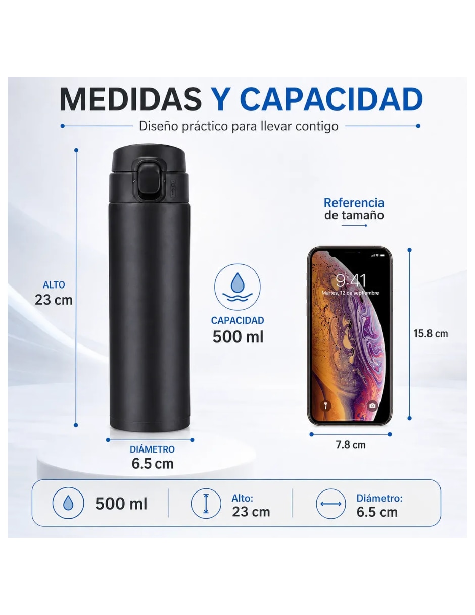 Termo con tapa a presión 500 ml 5