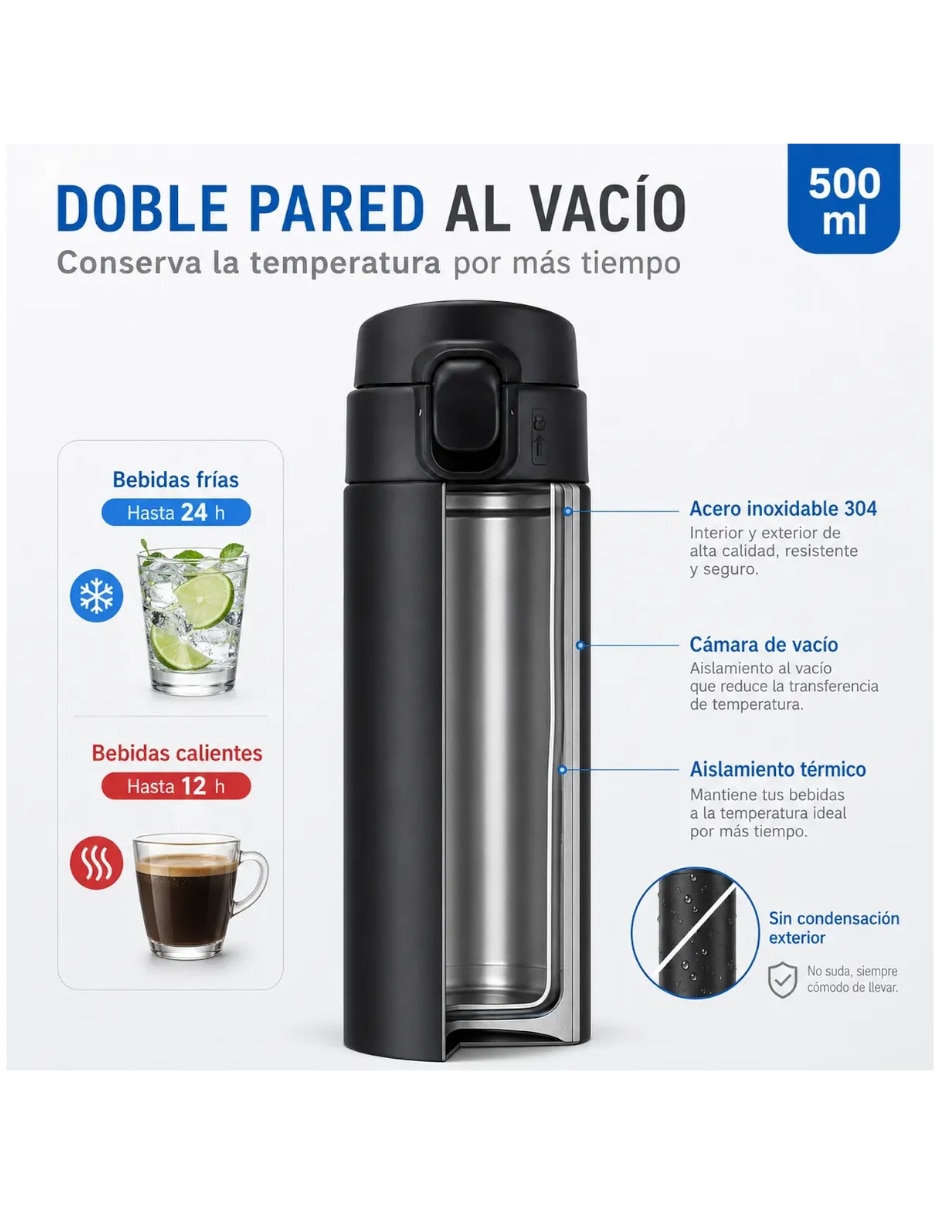Termo con tapa a presión 500 ml 3