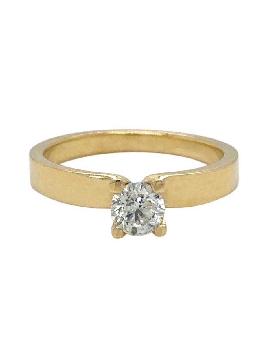 Solitario de oro amarillo 14 k idc diamante
