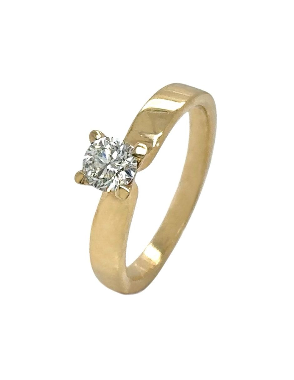 Solitario de oro amarillo 14 k idc diamante