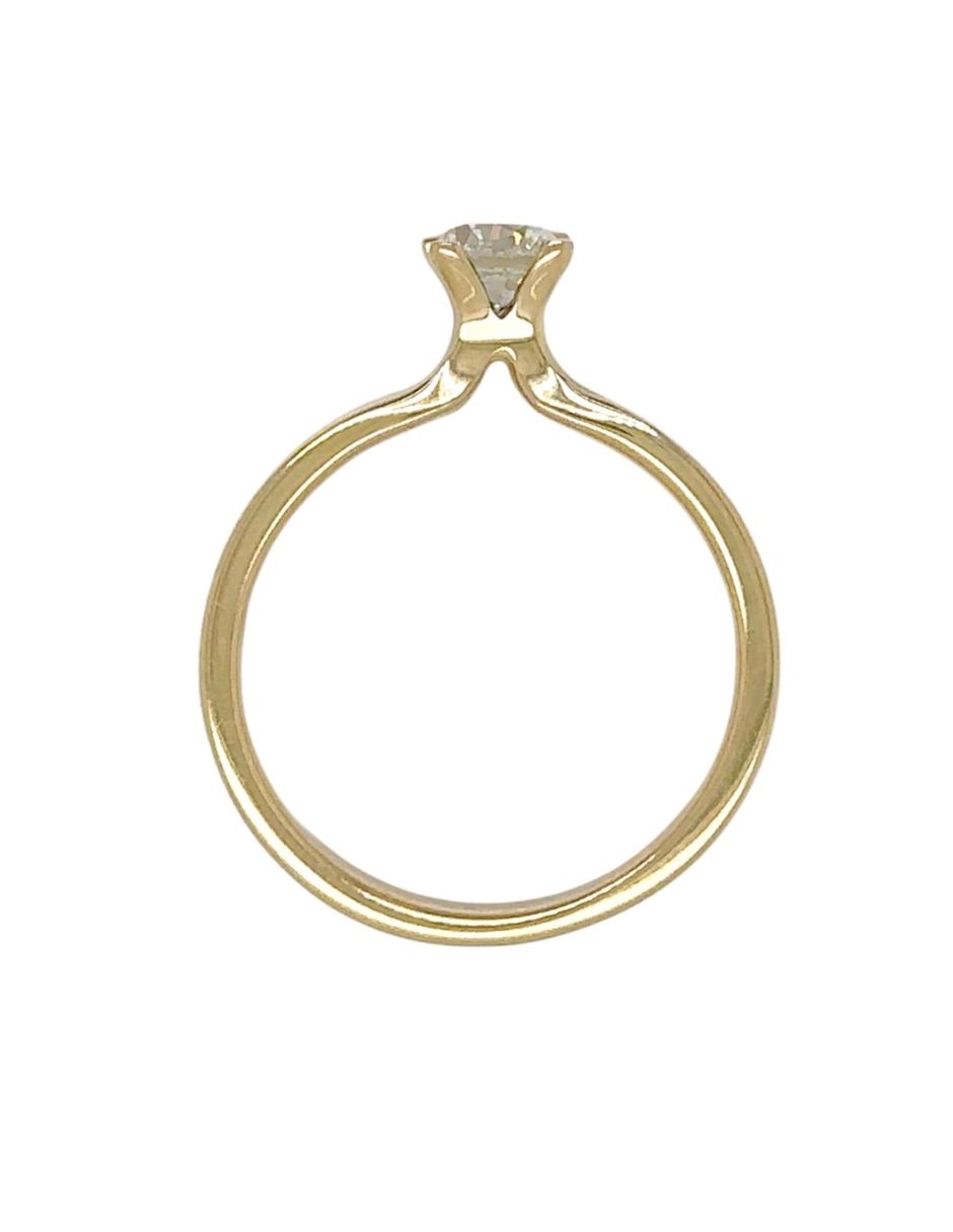 Solitario de oro amarillo 14 k idc diamante