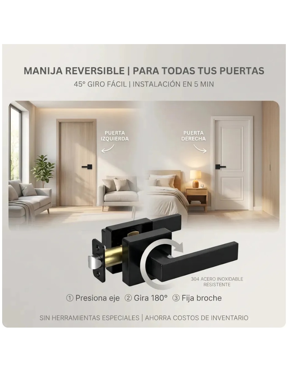 Cerradura empotrar Genérica manijas de derecha