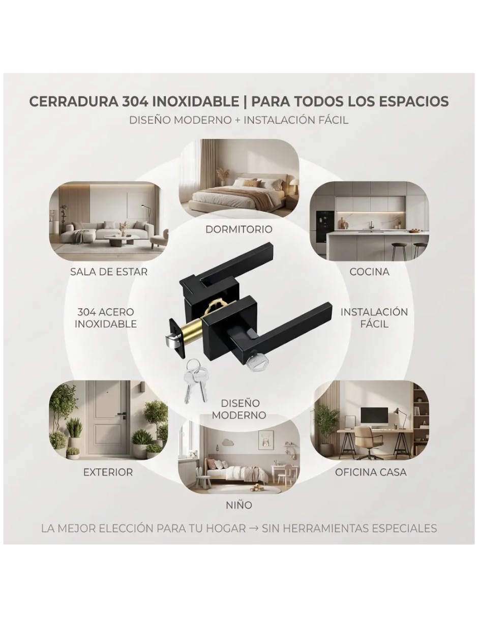 Cerradura empotrar Genérica manijas de derecha