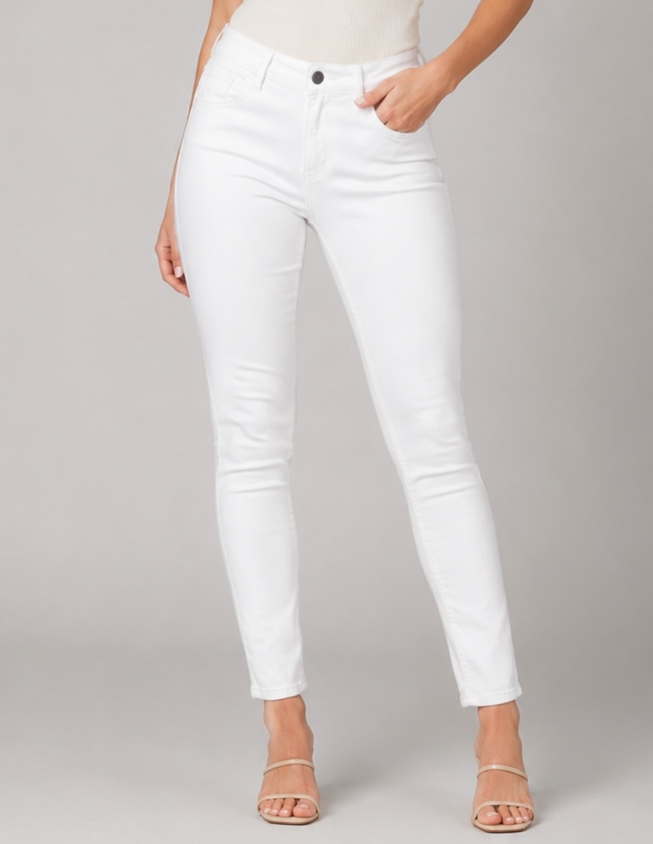 Jeans regular skinny cintura alta para mujer Jeans regular skinny cintura alta para mujer