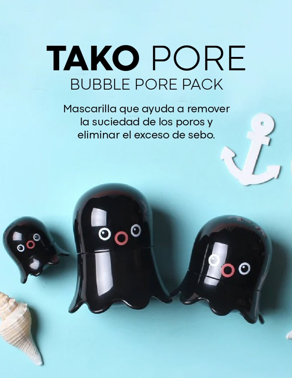 Mascarilla facial Tako pore Adiós puntos negros Bubble para exfoliar Tonymoly