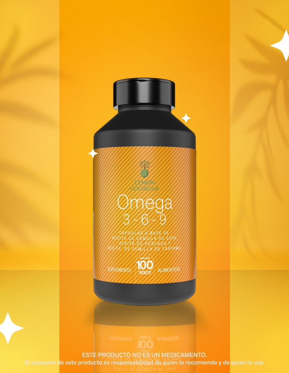 Suplementos alimenticios Omega 3 6 9 con 100 cápsulas Lemon Cochella