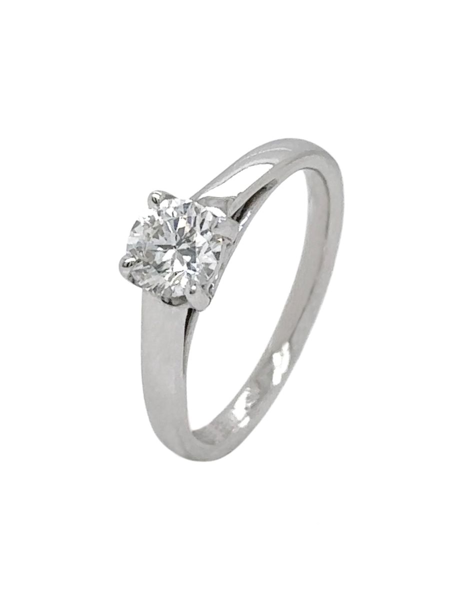 Solitario de oro blanco 14 k idc diamante