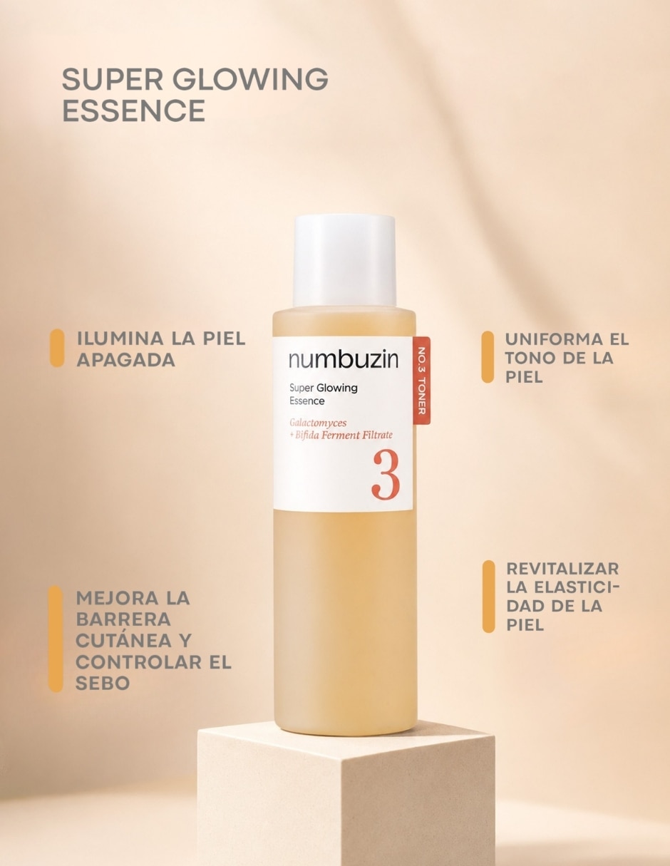 Tónico facial no.3 tónico facial iluminador super glowing 200ml Numbuzin