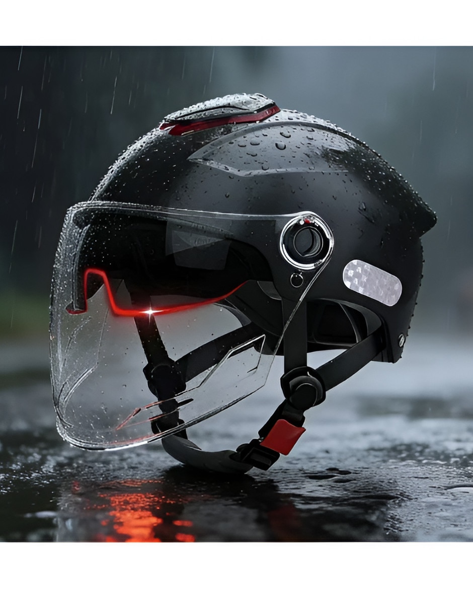 Casco 3/4 para motocicleta urbana unisex 3
