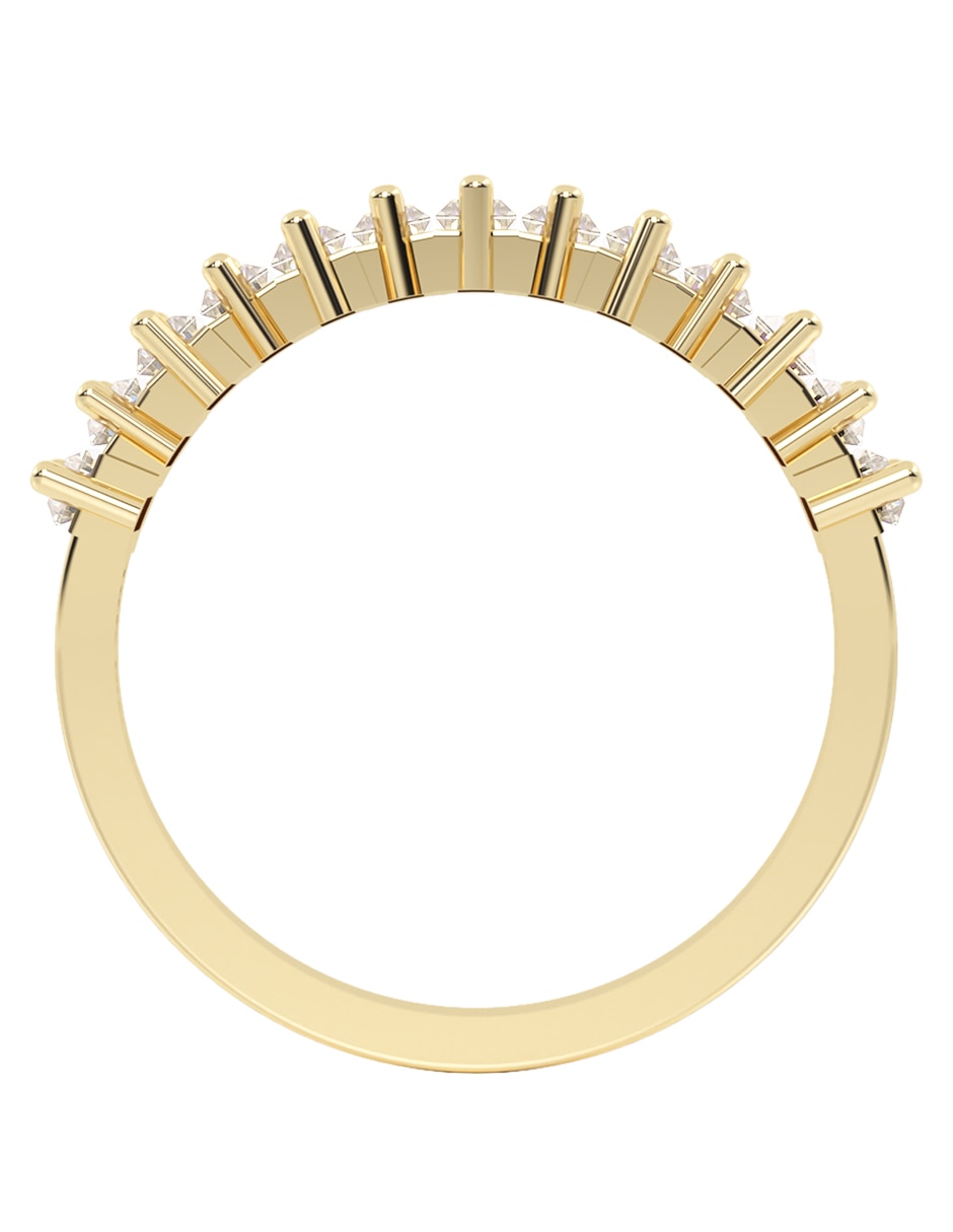 Anillo abba joyas 10 k de oro zirconia brillante