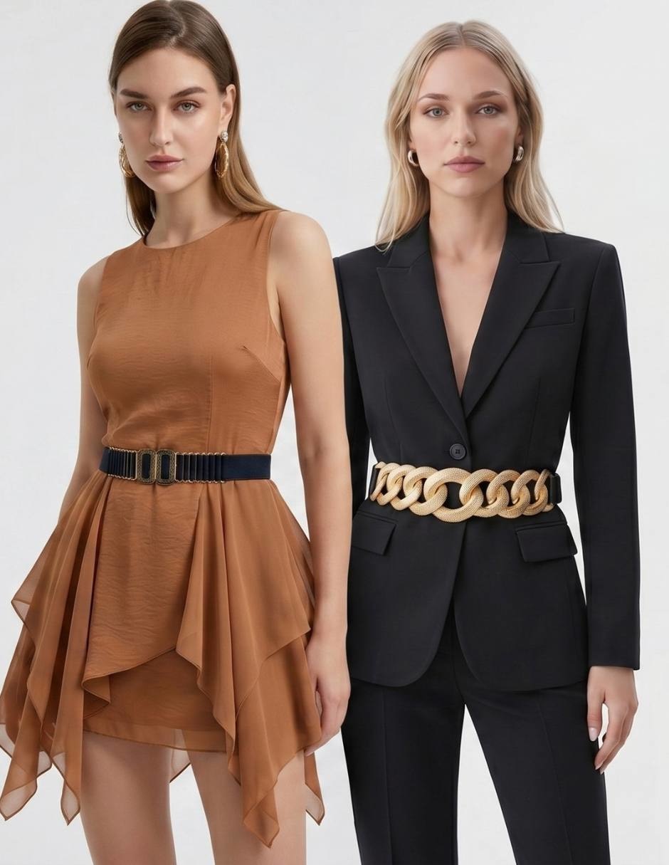 Set cinturón casual Twist Side para mujer