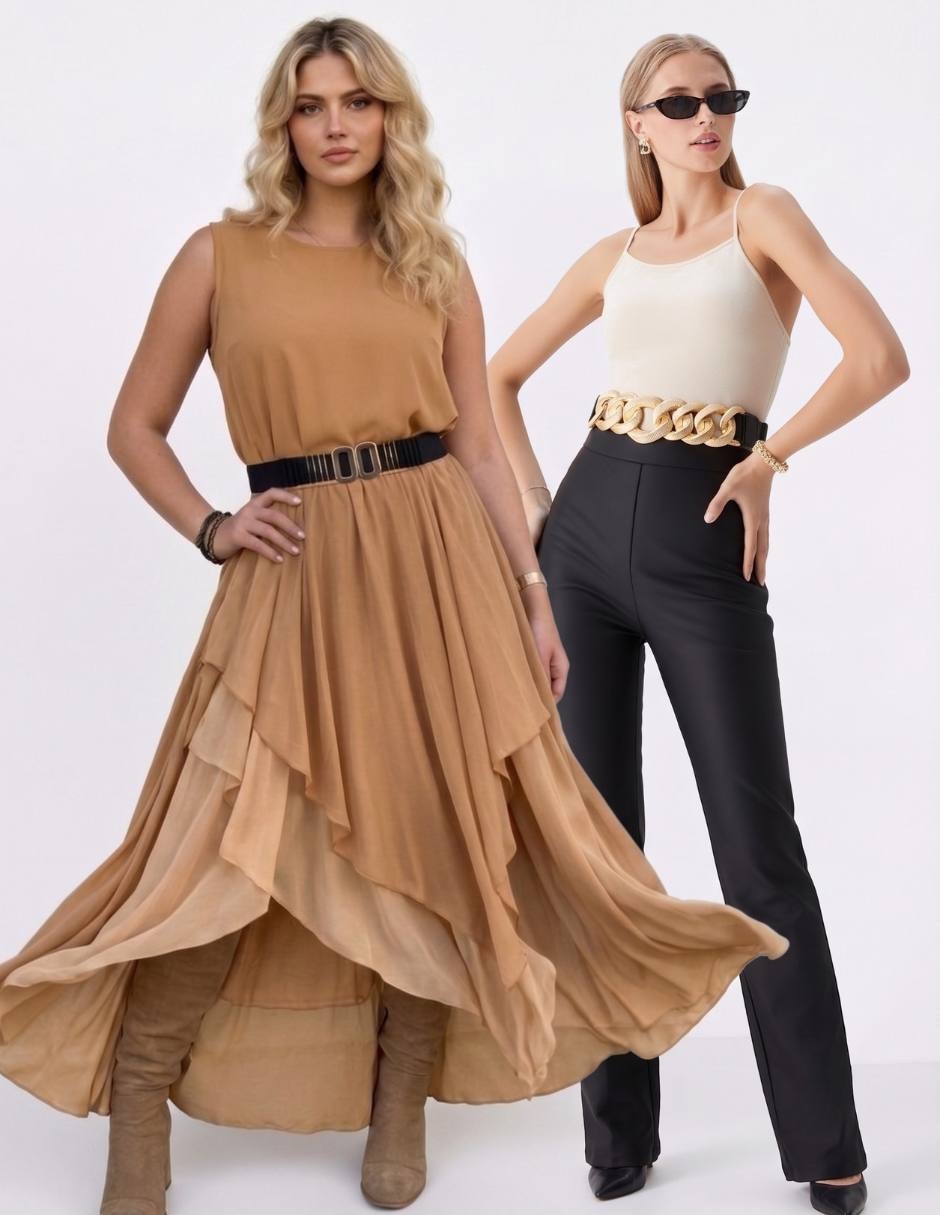 Set cinturón casual Twist Side para mujer