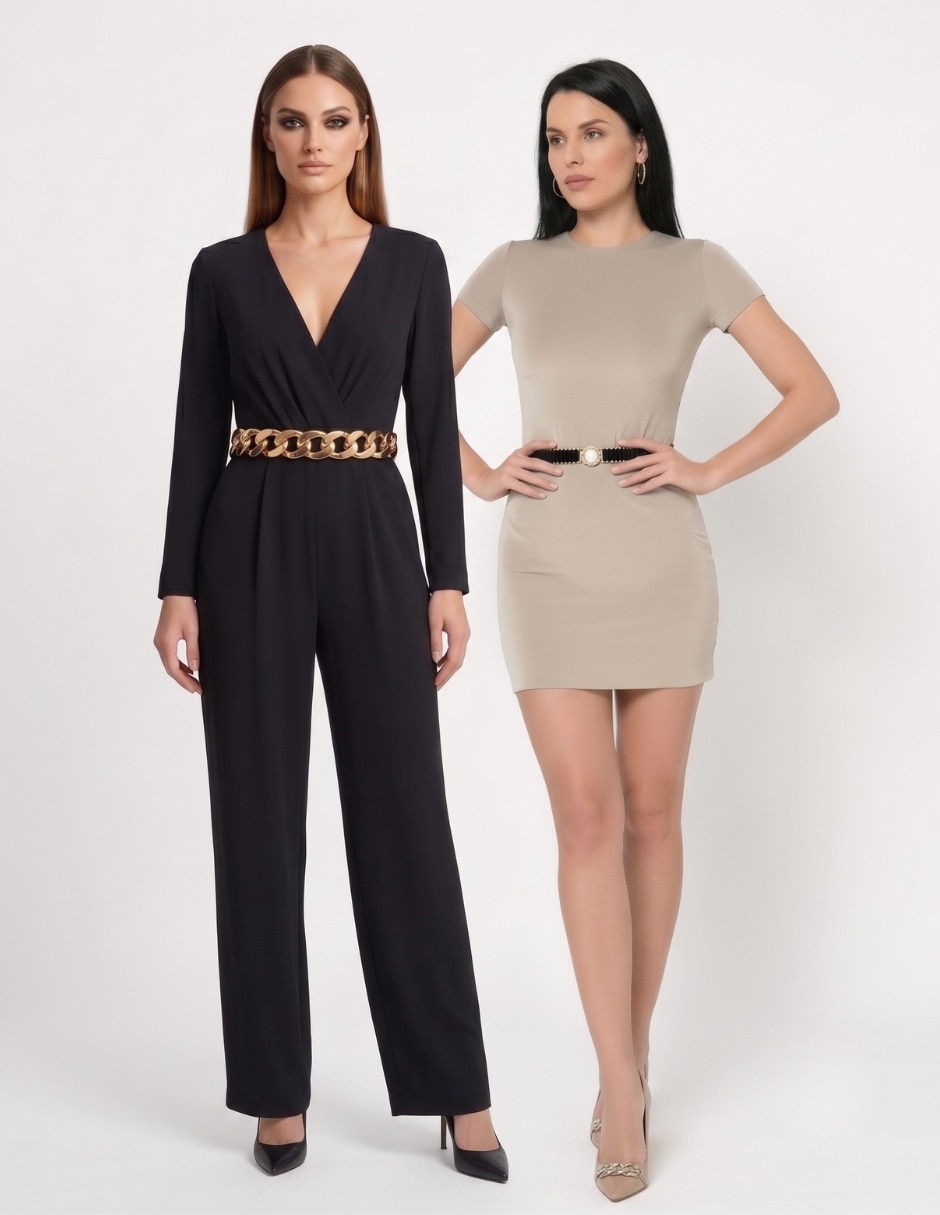 Set cinturón casual Twist Side para mujer