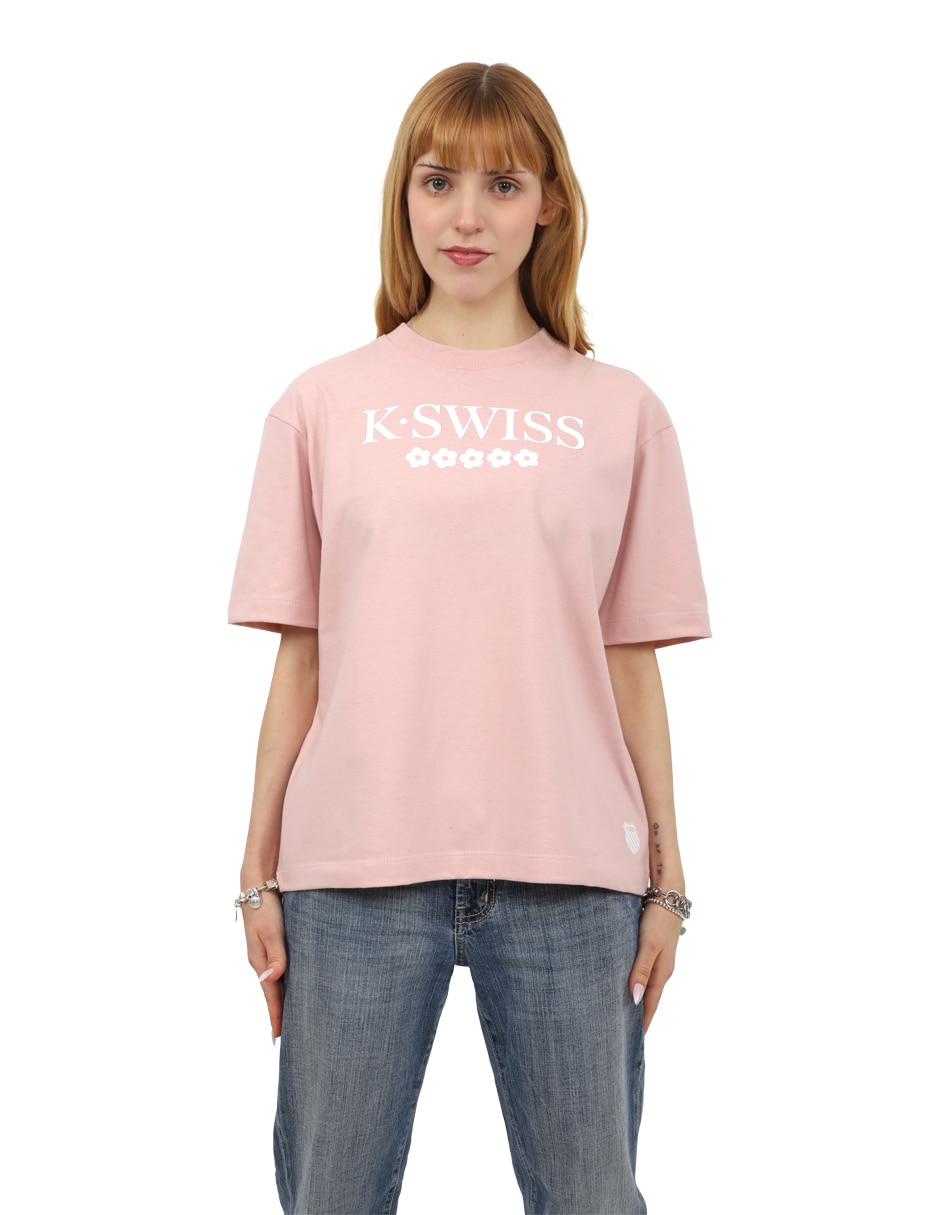 Playera manga corta k-swiss tara cuello redondo para mujer