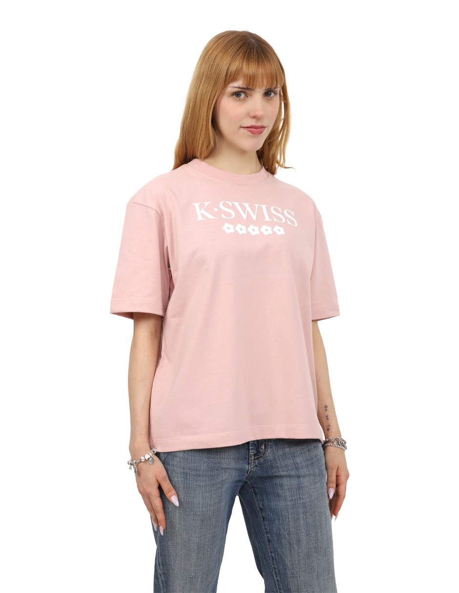 Playera manga corta k-swiss tara cuello redondo para mujer