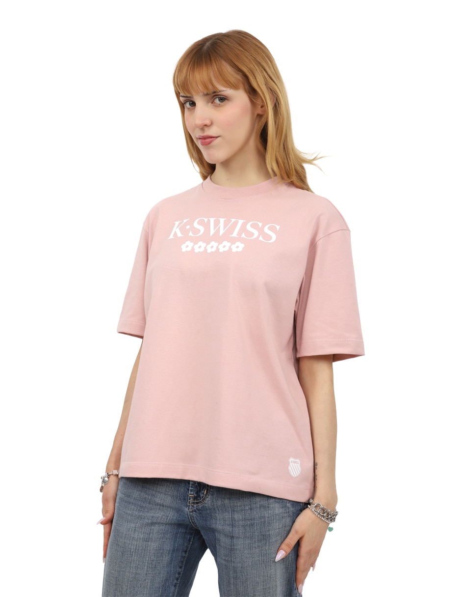Playera manga corta k-swiss tara cuello redondo para mujer