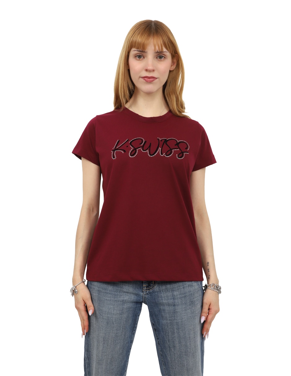 Playera manga corta k-swiss tile cuello redondo para mujer
