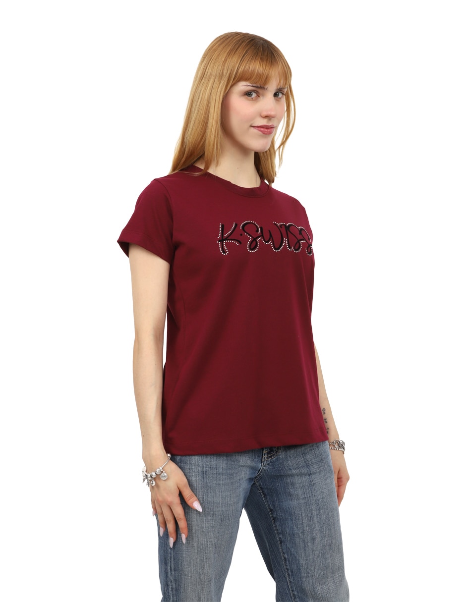 Playera manga corta k-swiss tile cuello redondo para mujer