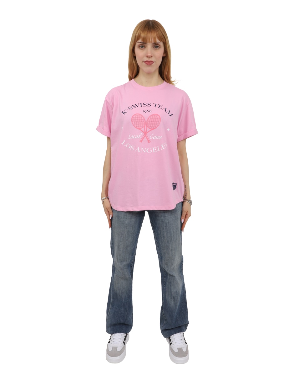 Playera manga corta tkira cuello redondo para mujer