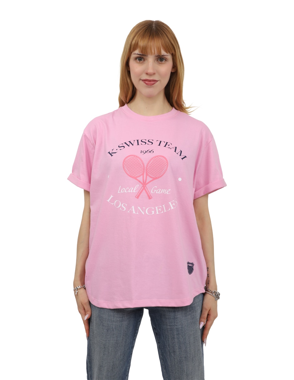 Playera manga corta k-swiss tkira cuello redondo para mujer