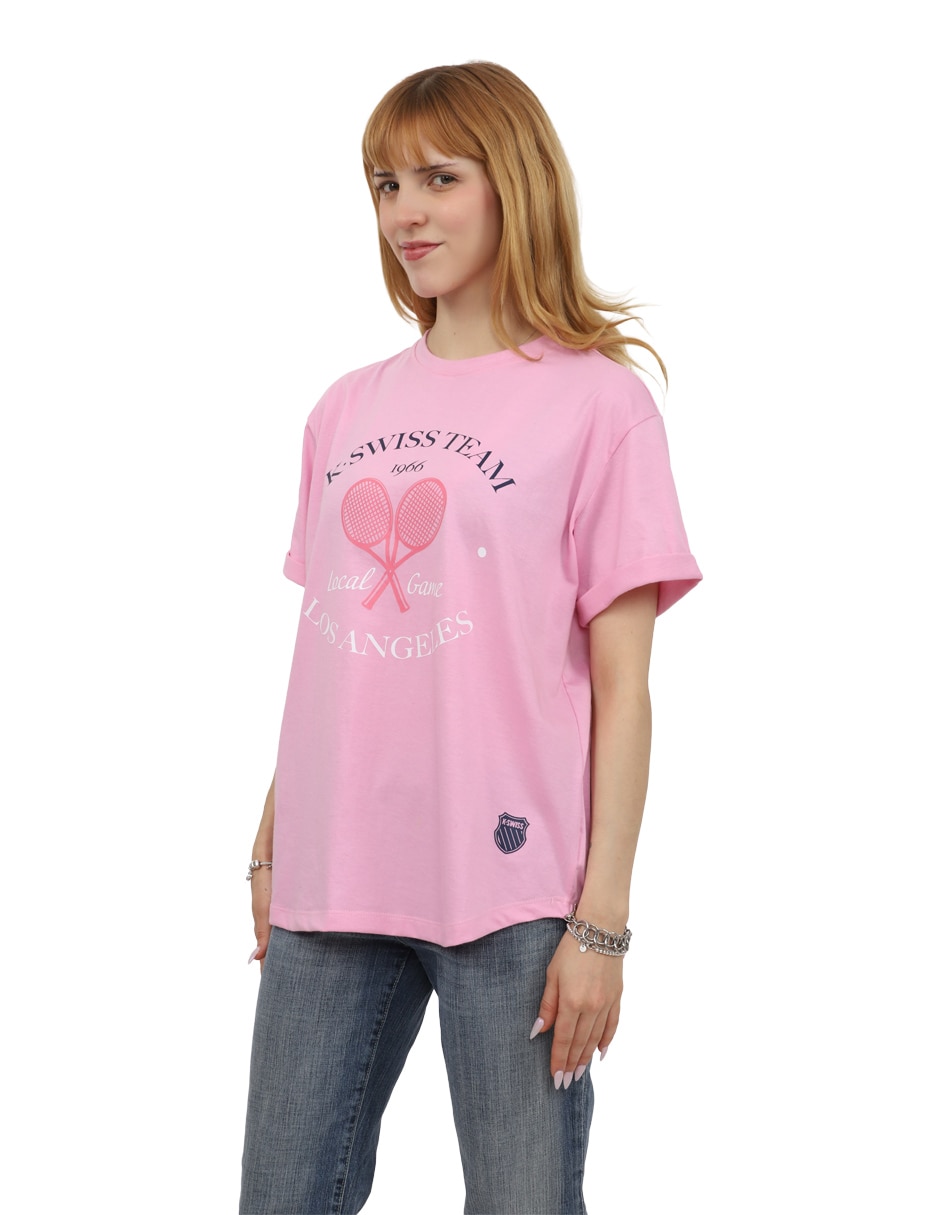 Playera manga corta k-swiss tkira cuello redondo para mujer
