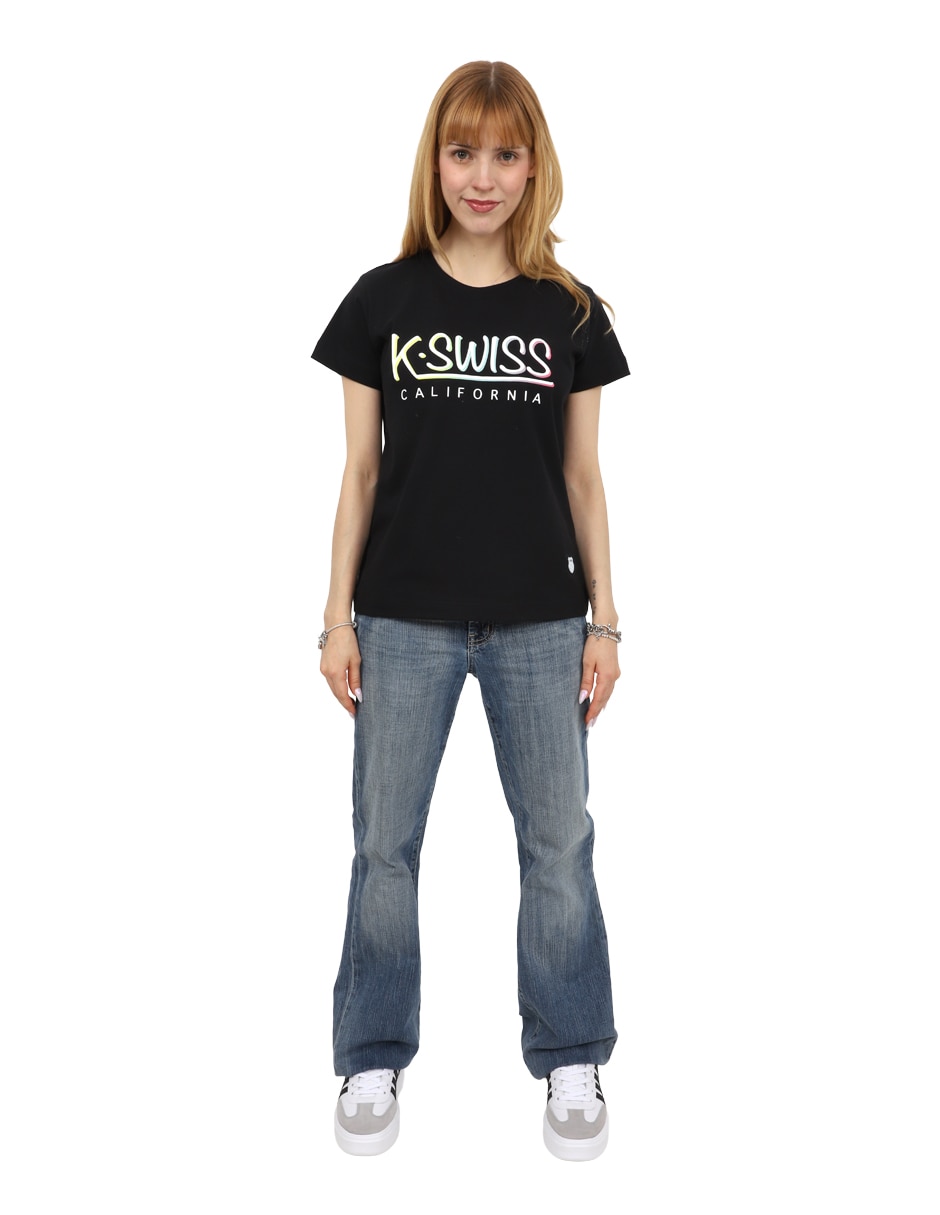 Playera manga corta k-swiss maew cuello redondo para mujer