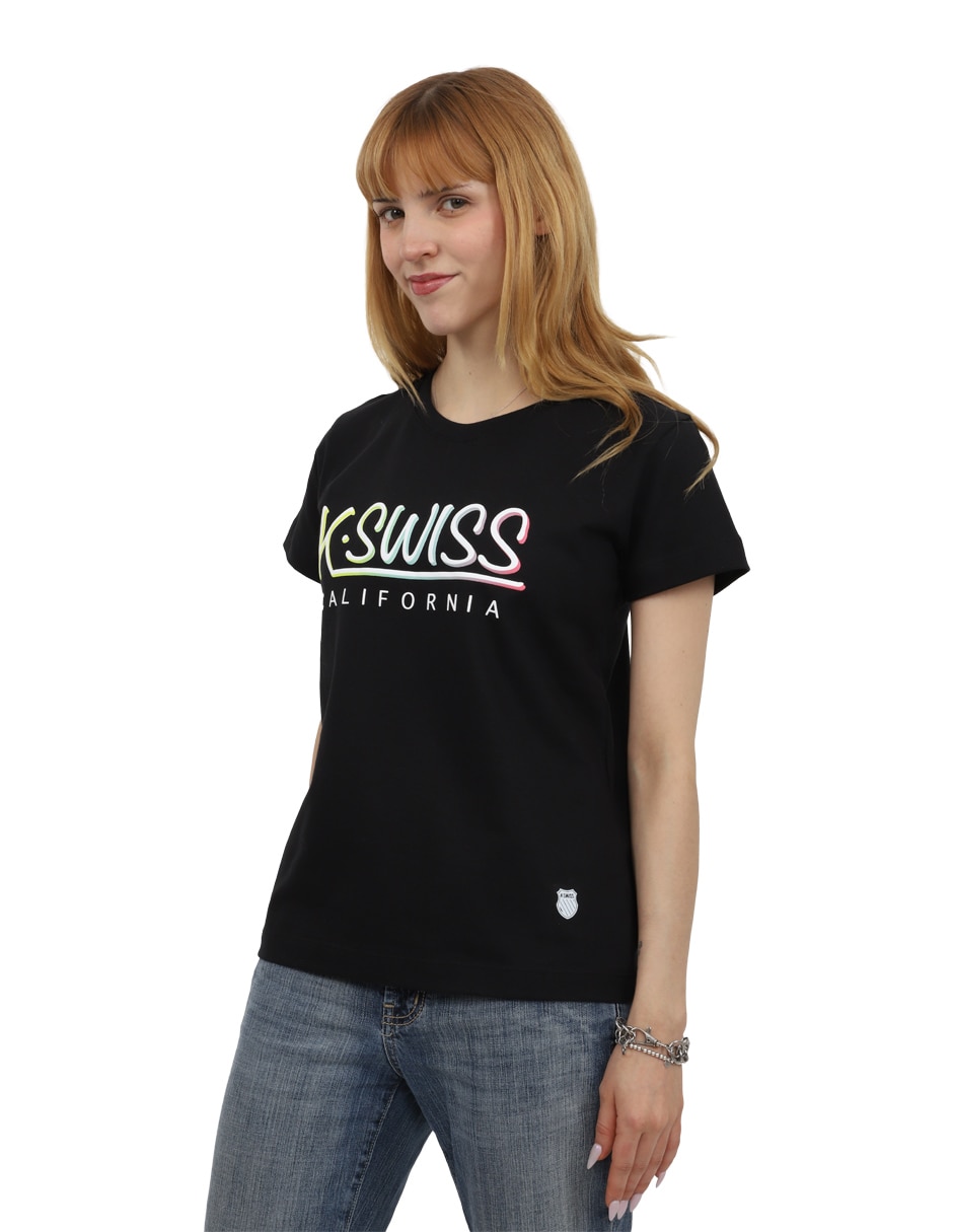 Playera manga corta k-swiss maew cuello redondo para mujer