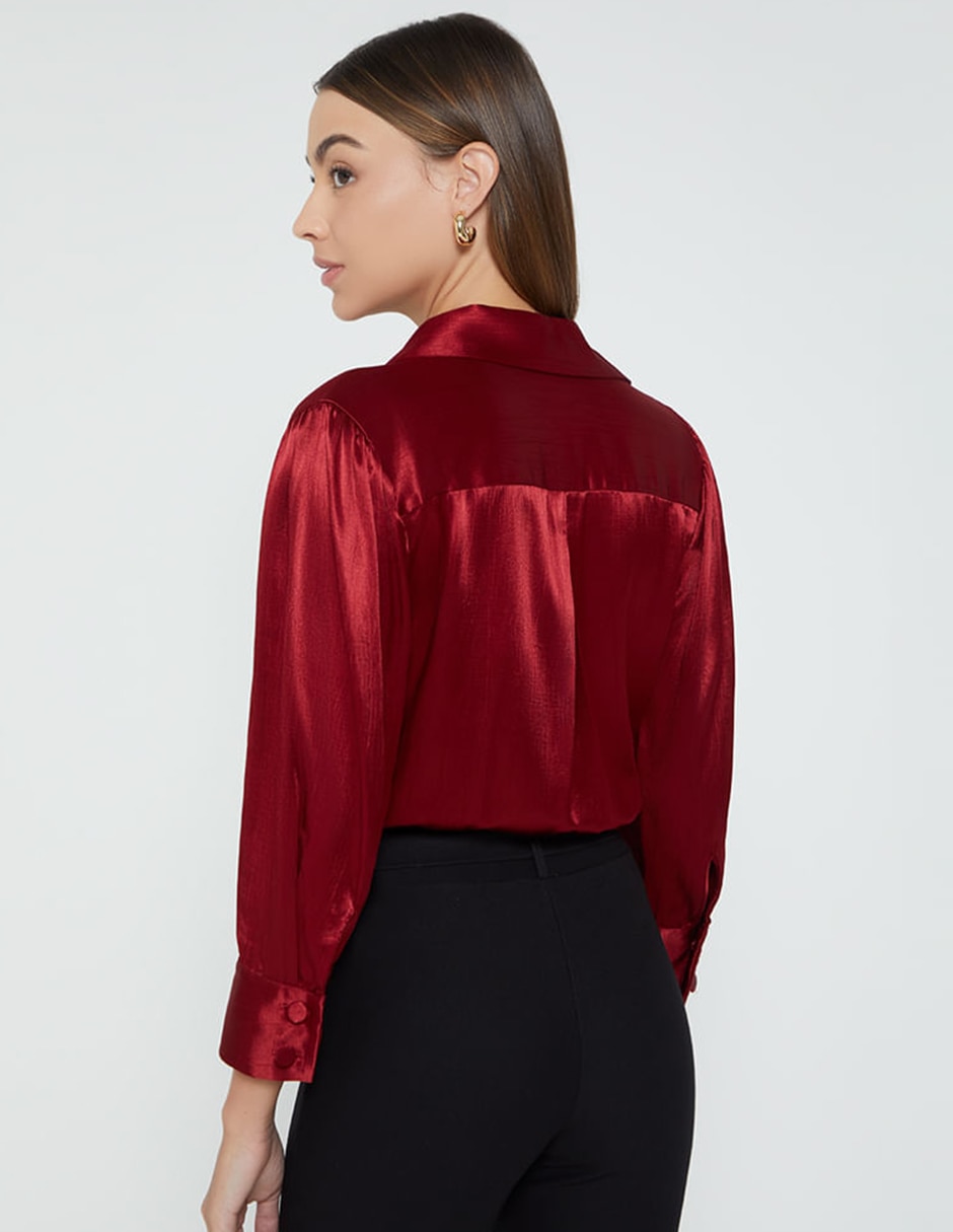 Body studio f cuello camisero escote v para mujer