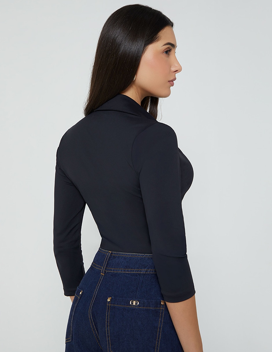 Body studio f cuello camisero escote v para mujer