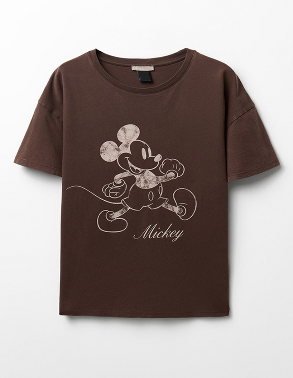 Playera manga corta mickey mouse cuello redondo para mujer 4