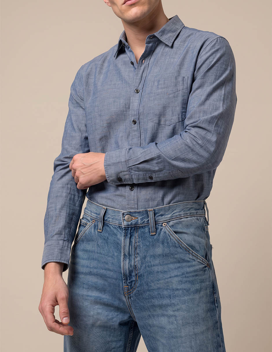 Jeans straight lavado stone wash para hombre 2