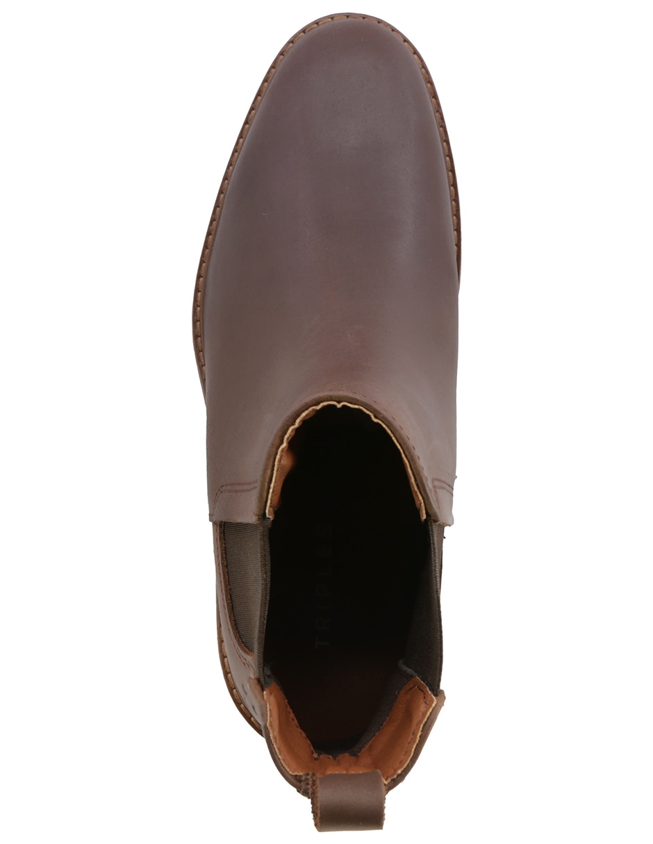Bota triples casual de piel para hombre