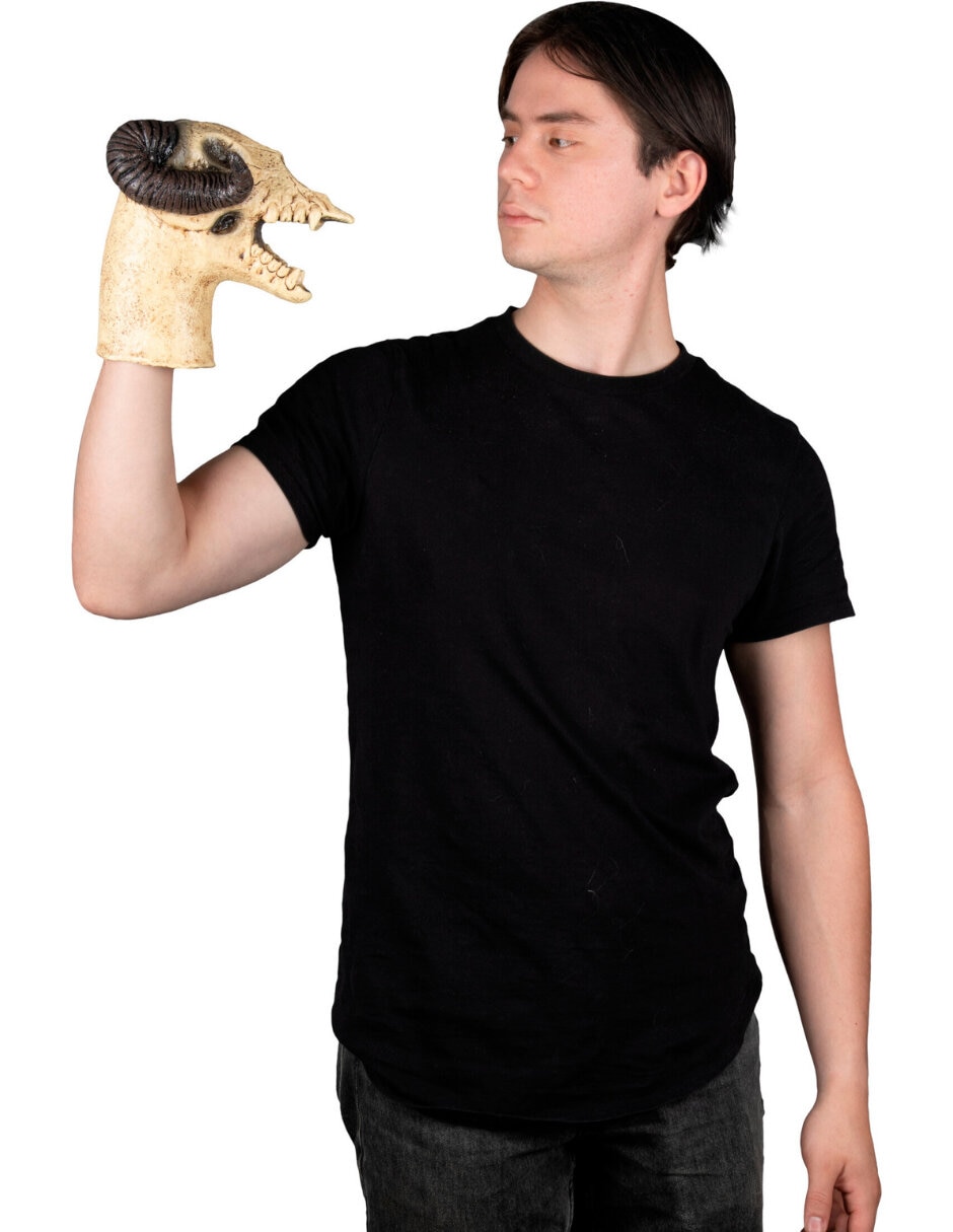 Guantes para disfraz de Marioneta de Cráneo de animal Rev