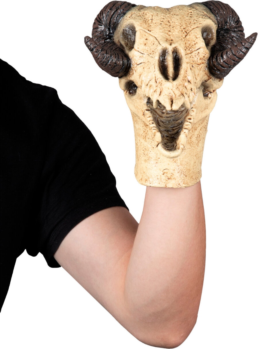 Guantes para disfraz de Marioneta de Cráneo de animal Rev