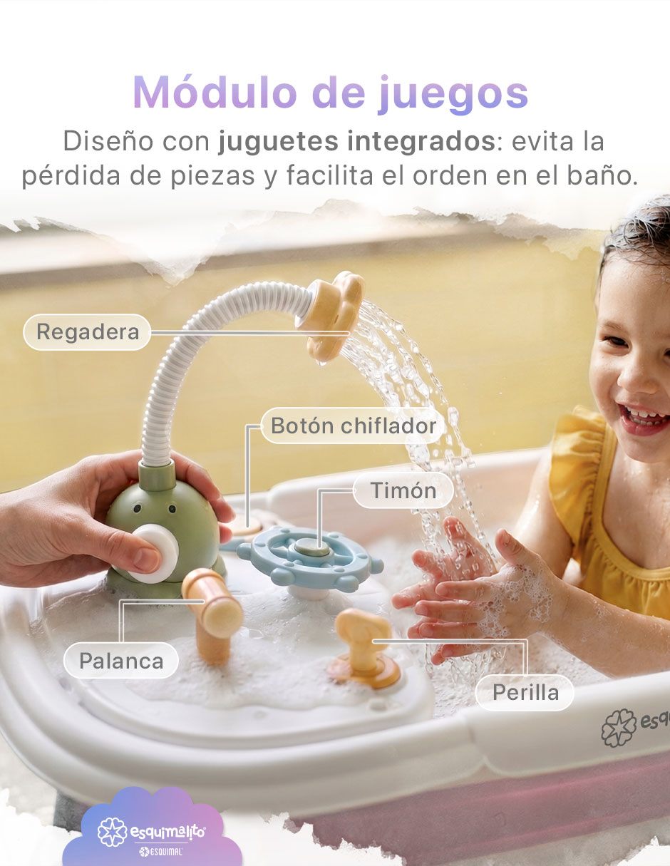 Bañera módulo de juegos y regadera de plástico 5