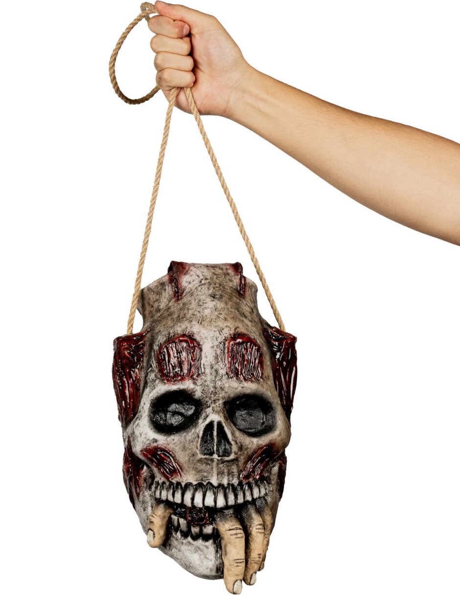 Colgante para disfraz de bolsa de cabeza de esqueleto Rev