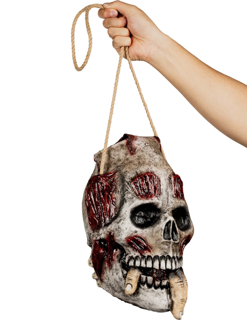 Colgante para disfraz de bolsa de cabeza de esqueleto Rev