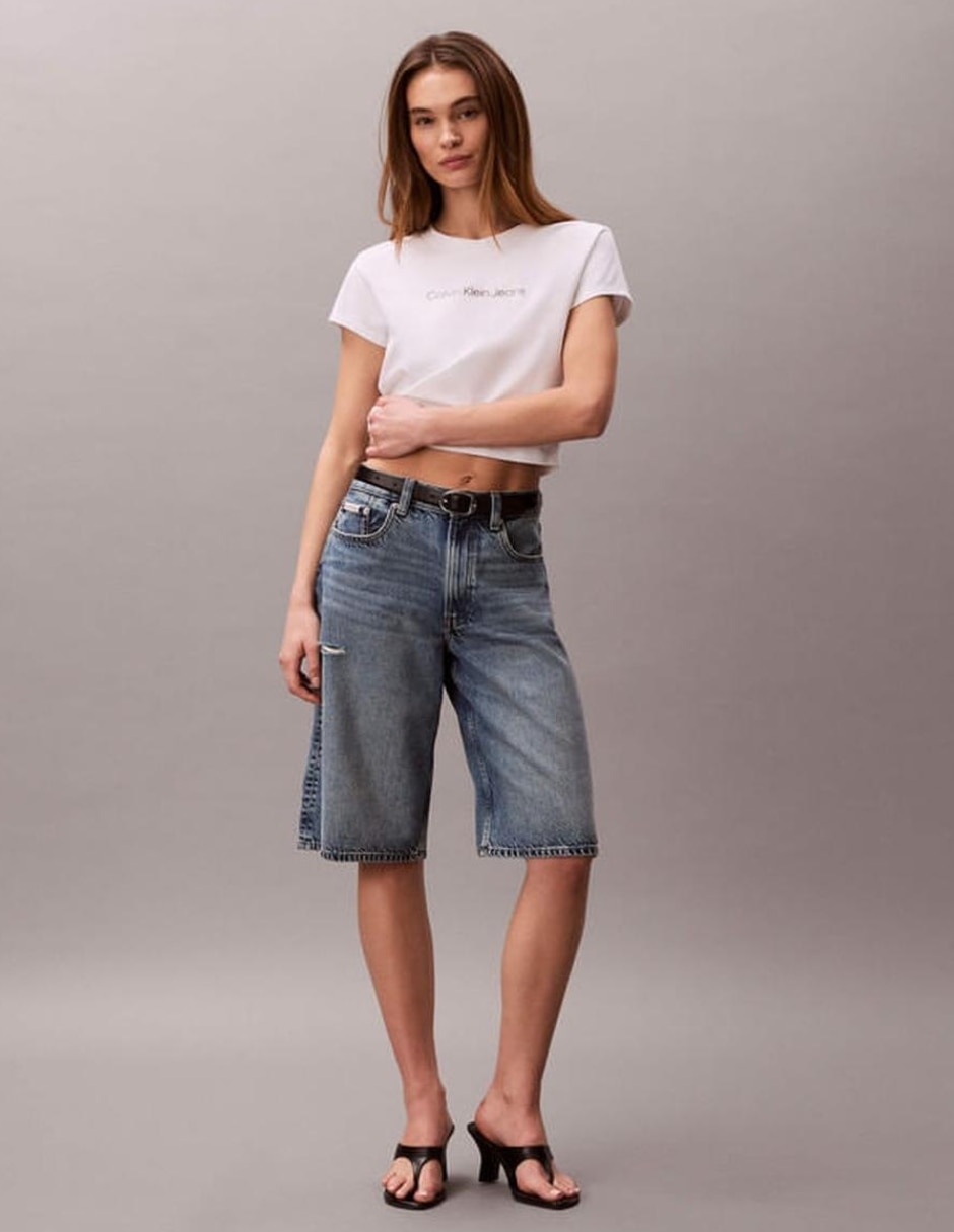Playera manga corta cuello redondo para mujer 4