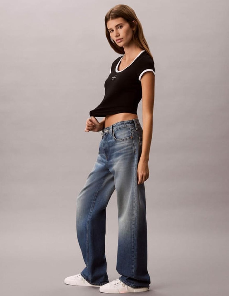 Playera manga corta ck cuello redondo para mujer