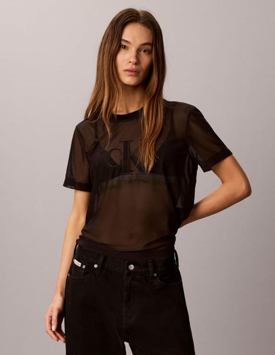 Playera manga corta cuello redondo para mujer Playera manga corta cuello redondo para mujer