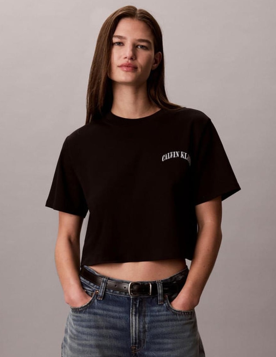 Playera manga corta ck cuello redondo para mujer